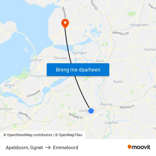 Apeldoorn, Ggnet to Emmeloord map