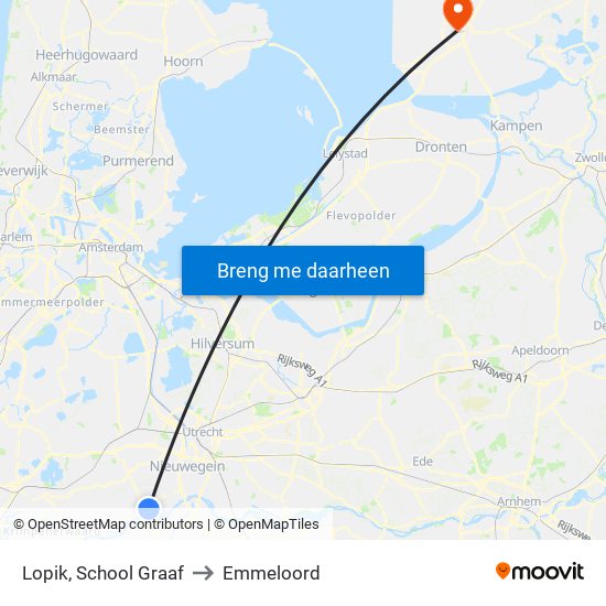 Lopik, School Graaf to Emmeloord map