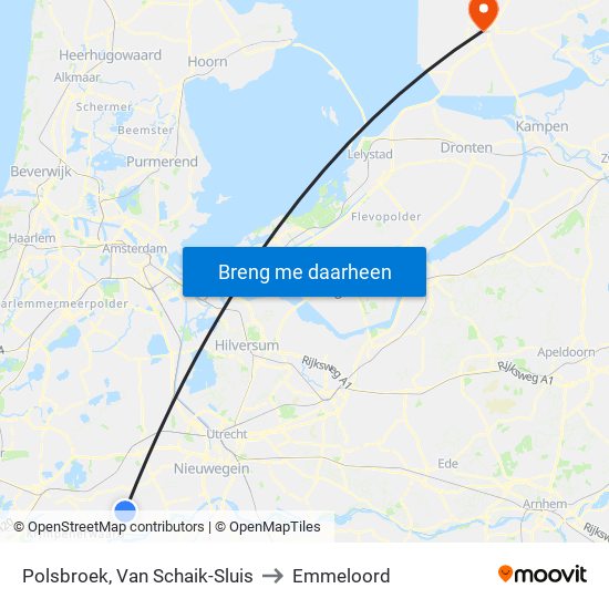 Polsbroek, Van Schaik-Sluis to Emmeloord map