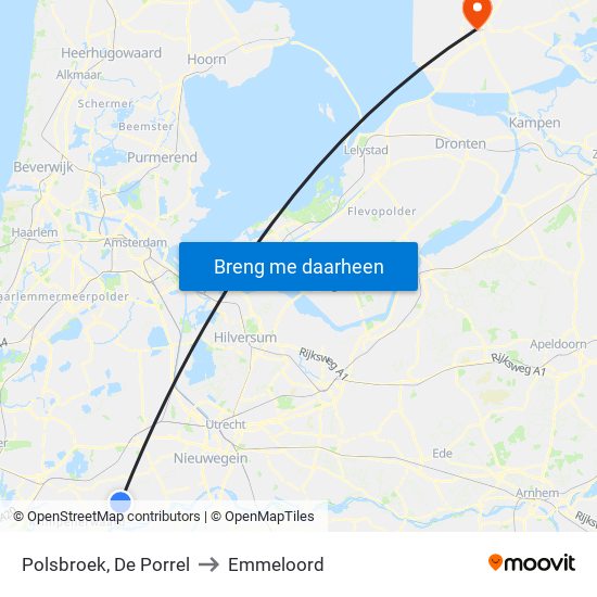 Polsbroek, De Porrel to Emmeloord map
