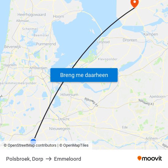 Polsbroek, Dorp to Emmeloord map