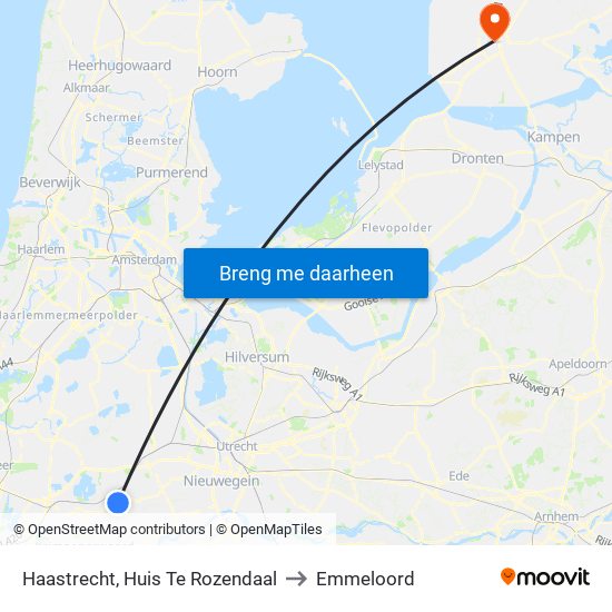 Haastrecht, Huis Te Rozendaal to Emmeloord map