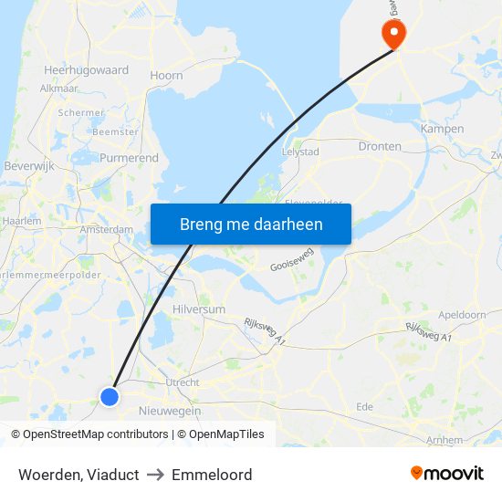 Woerden, Viaduct to Emmeloord map