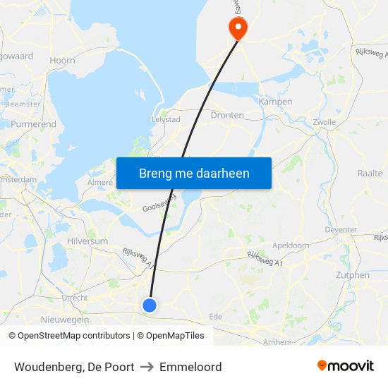 Woudenberg, De Poort to Emmeloord map