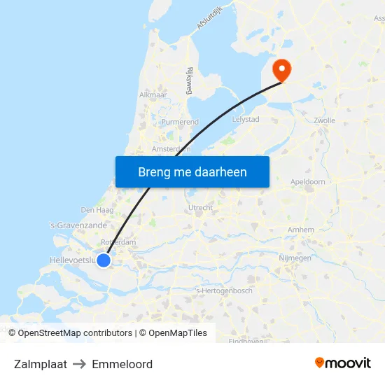Zalmplaat to Emmeloord map