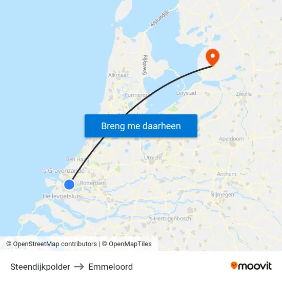 Steendijkpolder to Emmeloord map