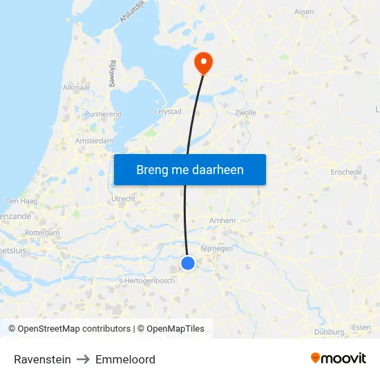 Ravenstein to Emmeloord map