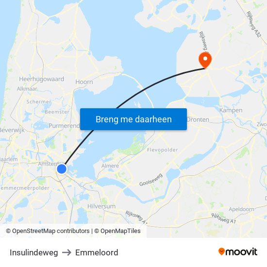 Insulindeweg to Emmeloord map