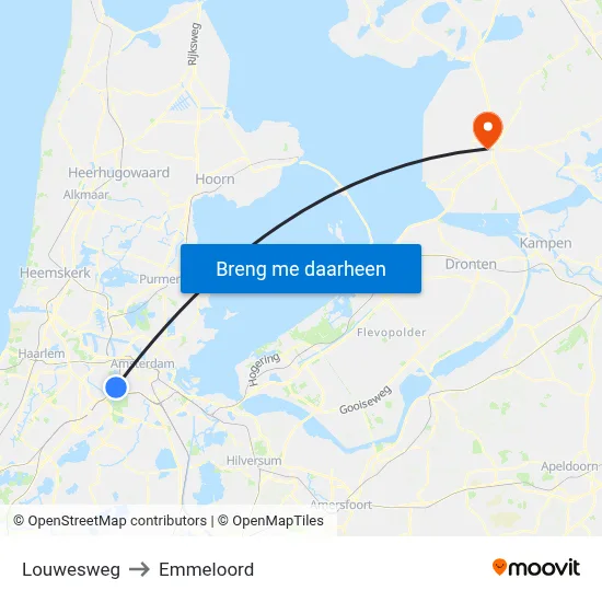 Louwesweg to Emmeloord map