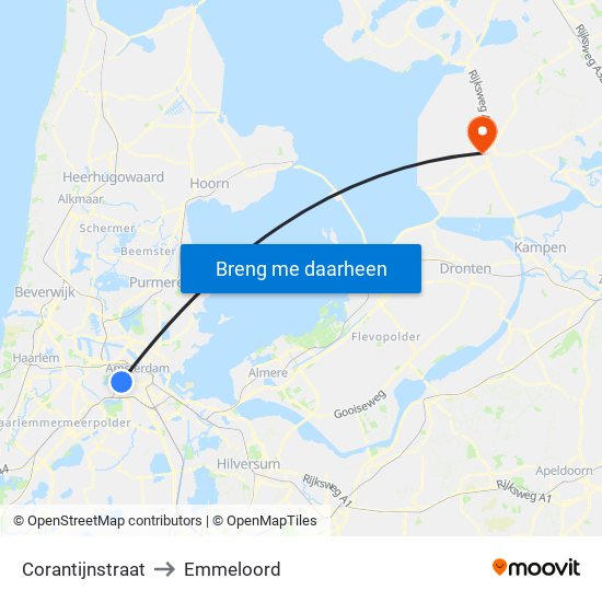 Corantijnstraat to Emmeloord map