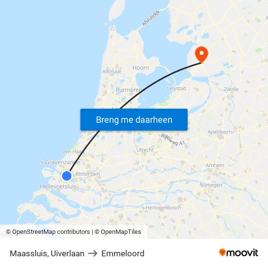 Maassluis, Uiverlaan to Emmeloord map