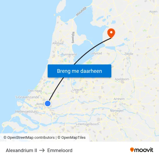 Alexandrium II to Emmeloord map