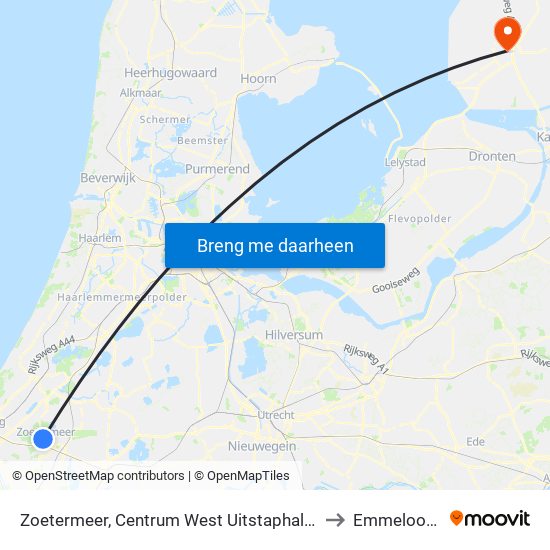 Zoetermeer, Centrum West Uitstaphalte to Emmeloord map