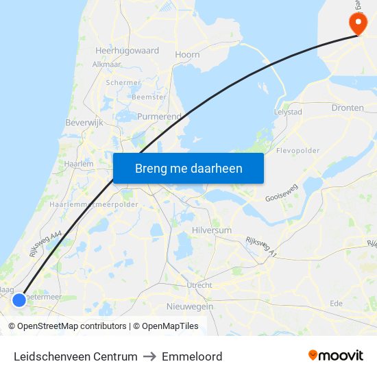 Leidschenveen Centrum to Emmeloord map