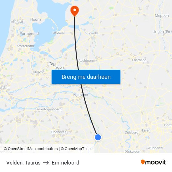 Velden, Taurus to Emmeloord map
