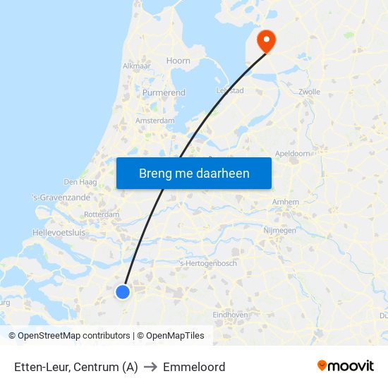 Etten-Leur, Centrum (A) to Emmeloord map