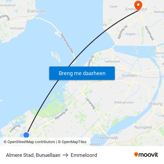 Almere Stad, Bunuellaan to Emmeloord map