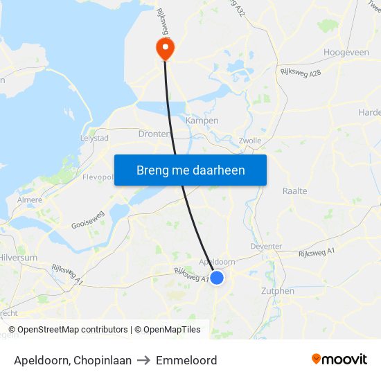 Apeldoorn, Chopinlaan to Emmeloord map