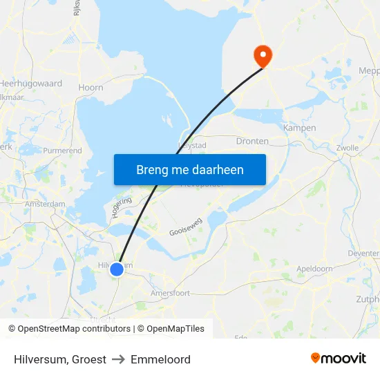 Hilversum, Groest to Emmeloord map