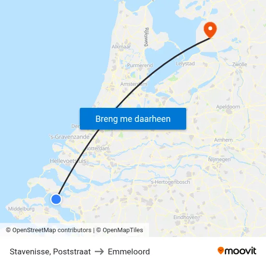 Stavenisse, Poststraat to Emmeloord map