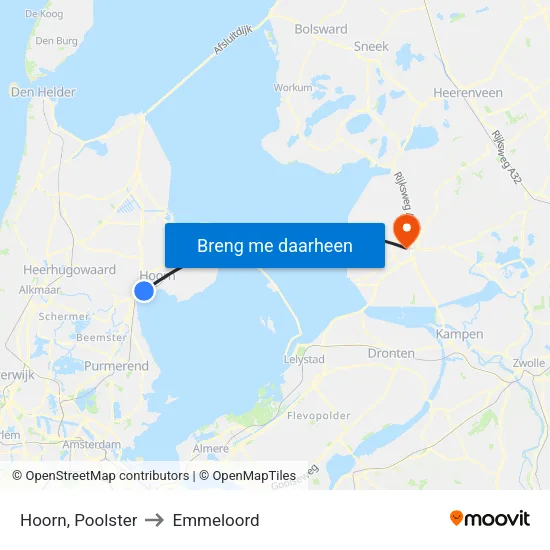 Hoorn, Poolster to Emmeloord map