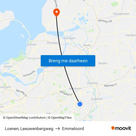 Loenen, Leeuwenbergweg to Emmeloord map