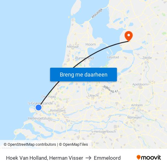 Hoek Van Holland, Herman Visser to Emmeloord map