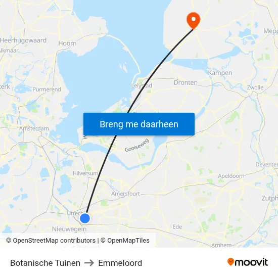 Botanische Tuinen to Emmeloord map