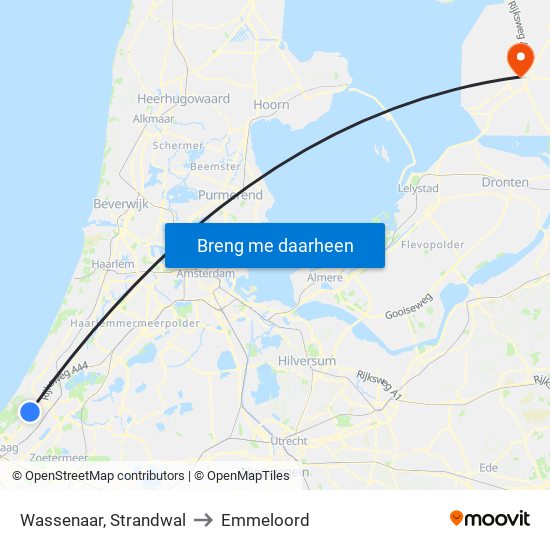 Wassenaar, Strandwal to Emmeloord map