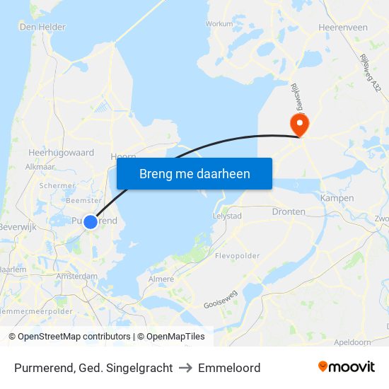 Purmerend, Ged. Singelgracht to Emmeloord map