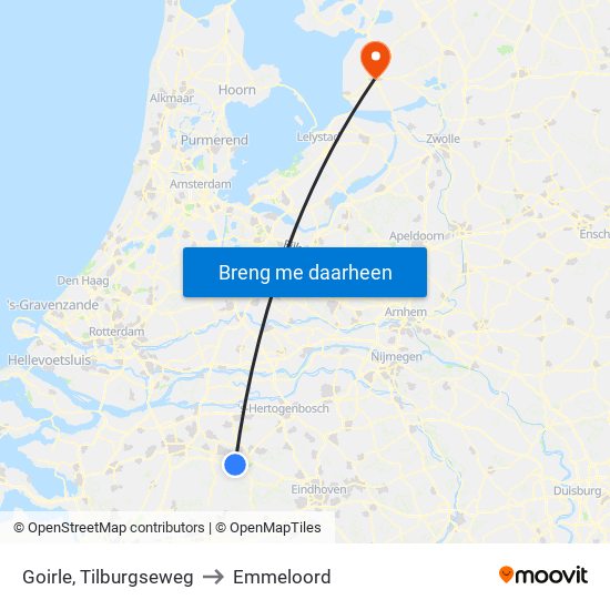 Goirle, Tilburgseweg to Emmeloord map
