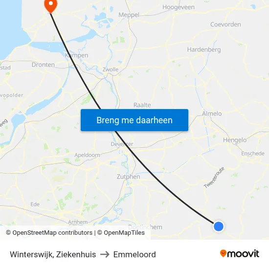 Winterswijk, Ziekenhuis to Emmeloord map