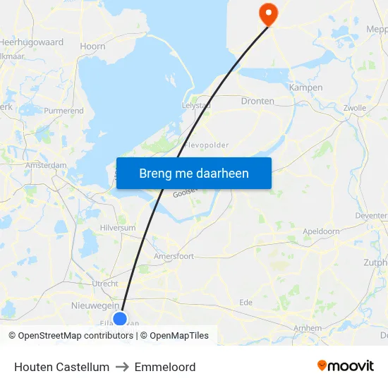 Houten Castellum to Emmeloord map