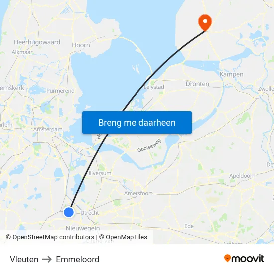 Vleuten to Emmeloord map