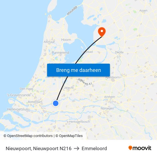 Nieuwpoort, Nieuwpoort N216 to Emmeloord map