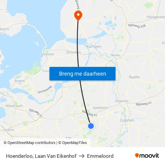 Hoenderloo, Laan Van Eikenhof to Emmeloord map