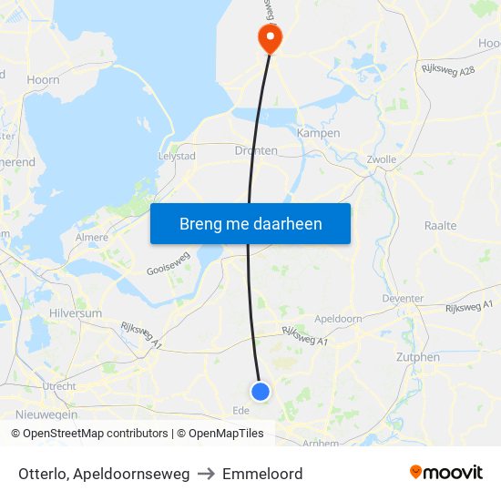 Otterlo, Apeldoornseweg to Emmeloord map