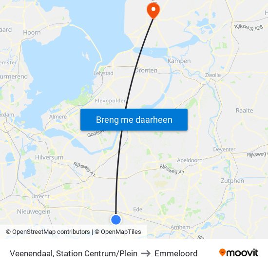 Veenendaal, Station Centrum/Plein to Emmeloord map