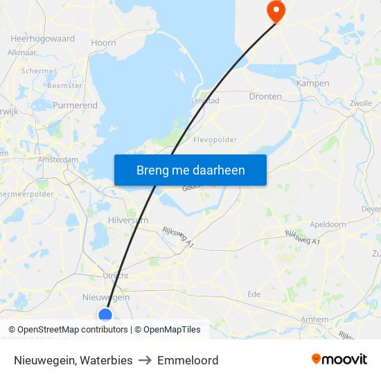 Nieuwegein, Waterbies to Emmeloord map
