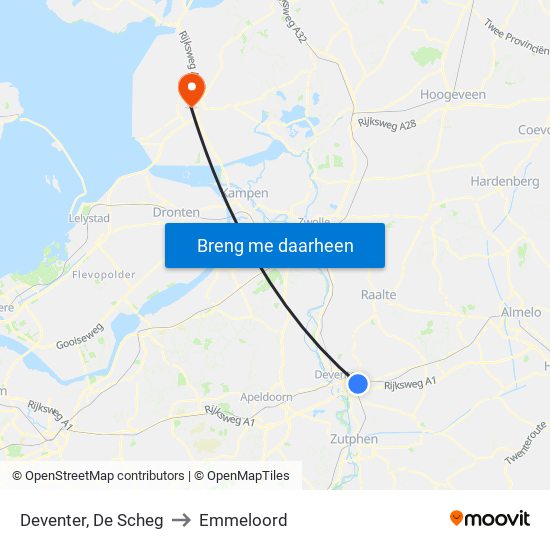 Deventer, De Scheg to Emmeloord map