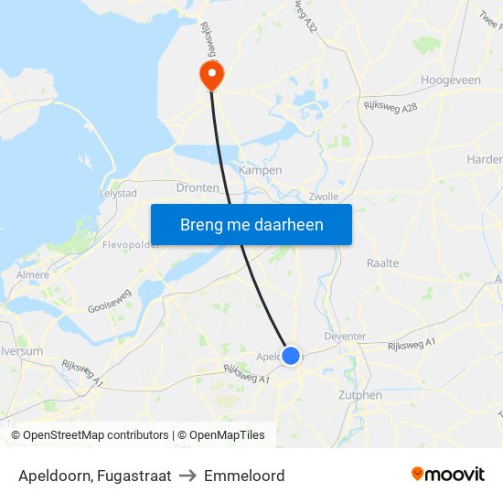 Apeldoorn, Fugastraat to Emmeloord map