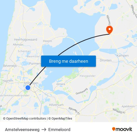 Amstelveenseweg to Emmeloord map