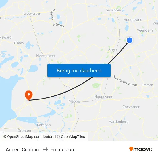 Annen, Centrum to Emmeloord map
