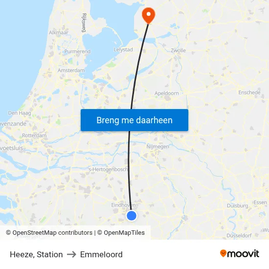 Heeze, Station to Emmeloord map