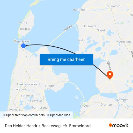 Den Helder, Hendrik Baskeweg to Emmeloord map