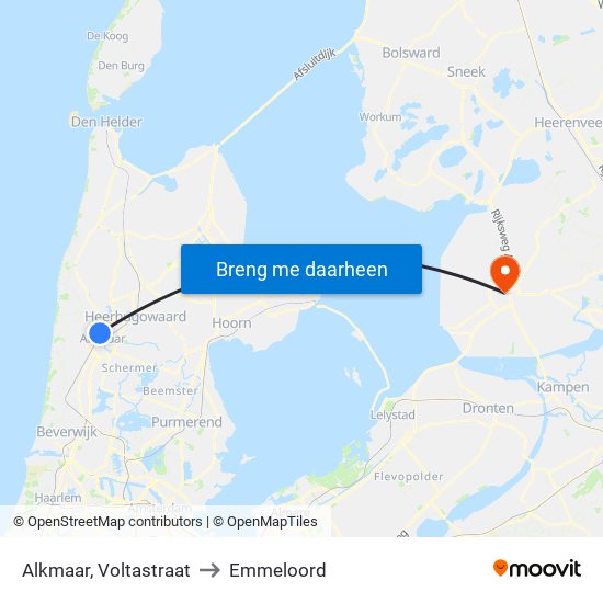 Alkmaar, Voltastraat to Emmeloord map