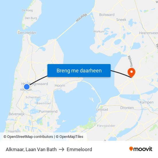 Alkmaar, Laan Van Bath to Emmeloord map