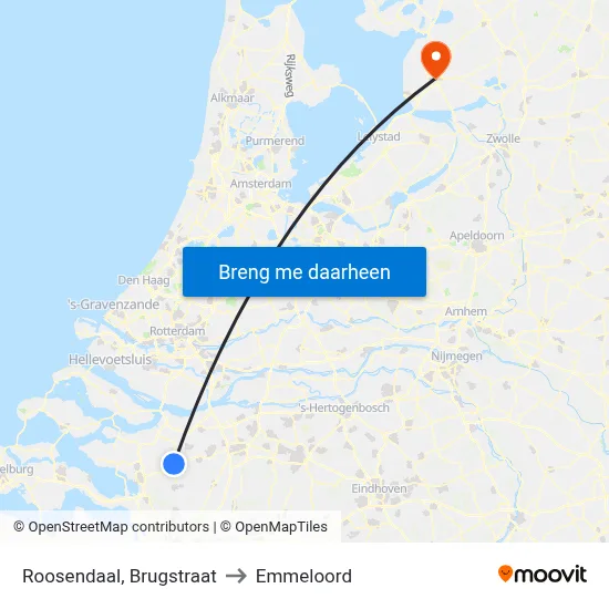 Roosendaal, Brugstraat to Emmeloord map