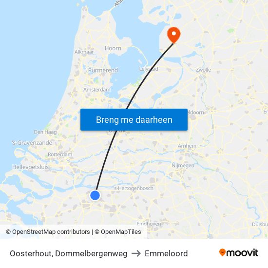 Oosterhout, Dommelbergenweg to Emmeloord map