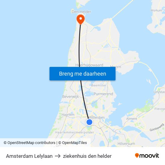 Amsterdam Lelylaan to ziekenhuis den helder map